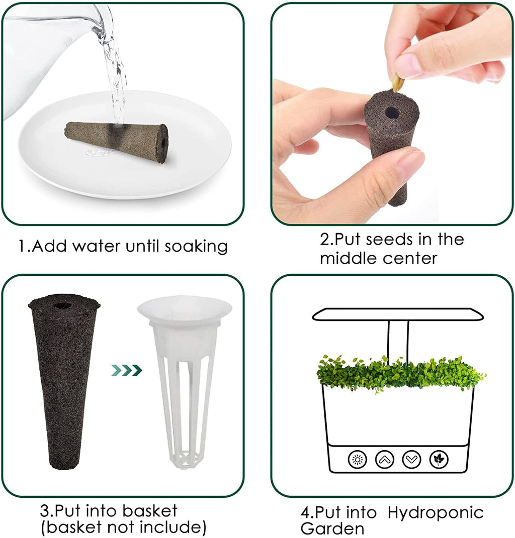 PACETAP Seed Starter Pods Growth Sponges Replacement with AeroGarden, Bulk Refill Grow Sponge for Hydroponic Indoor Garden System (50 Pcs)