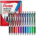 Pentel EnerGel XM BL77 - Retractable Liquid Gel Ink Pen - 0.7mm - 54% Recycled - In Pillow Packaging (Mixed Pack of 12)