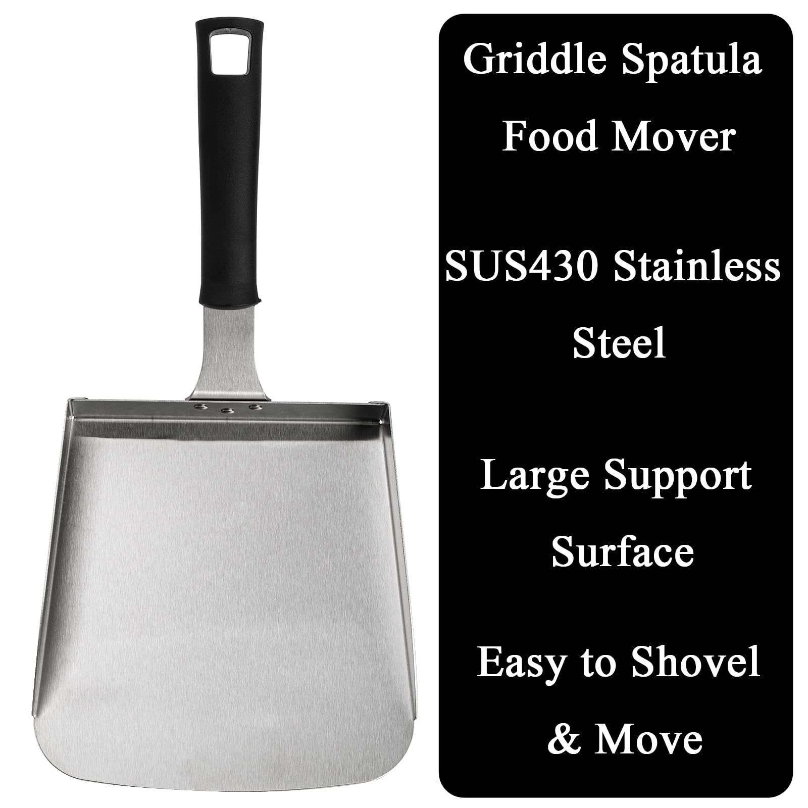 Yarlung 2 Pack Large Smash Burger Spatula, Stainless Steel Griddle BBQ Grill Shovel Scraper Scoop for Fried Food, Stir Fry, Hibachi Tools