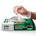 TenderGentle Vinyl Disposable Gloves for Cooking and Food Prep - 100 Clear Large Latex Free Disposable Gloves - Food Safe Gloves for BBQ, Cooking, Food Prep, Cleaning, and More - Guantes Desechables