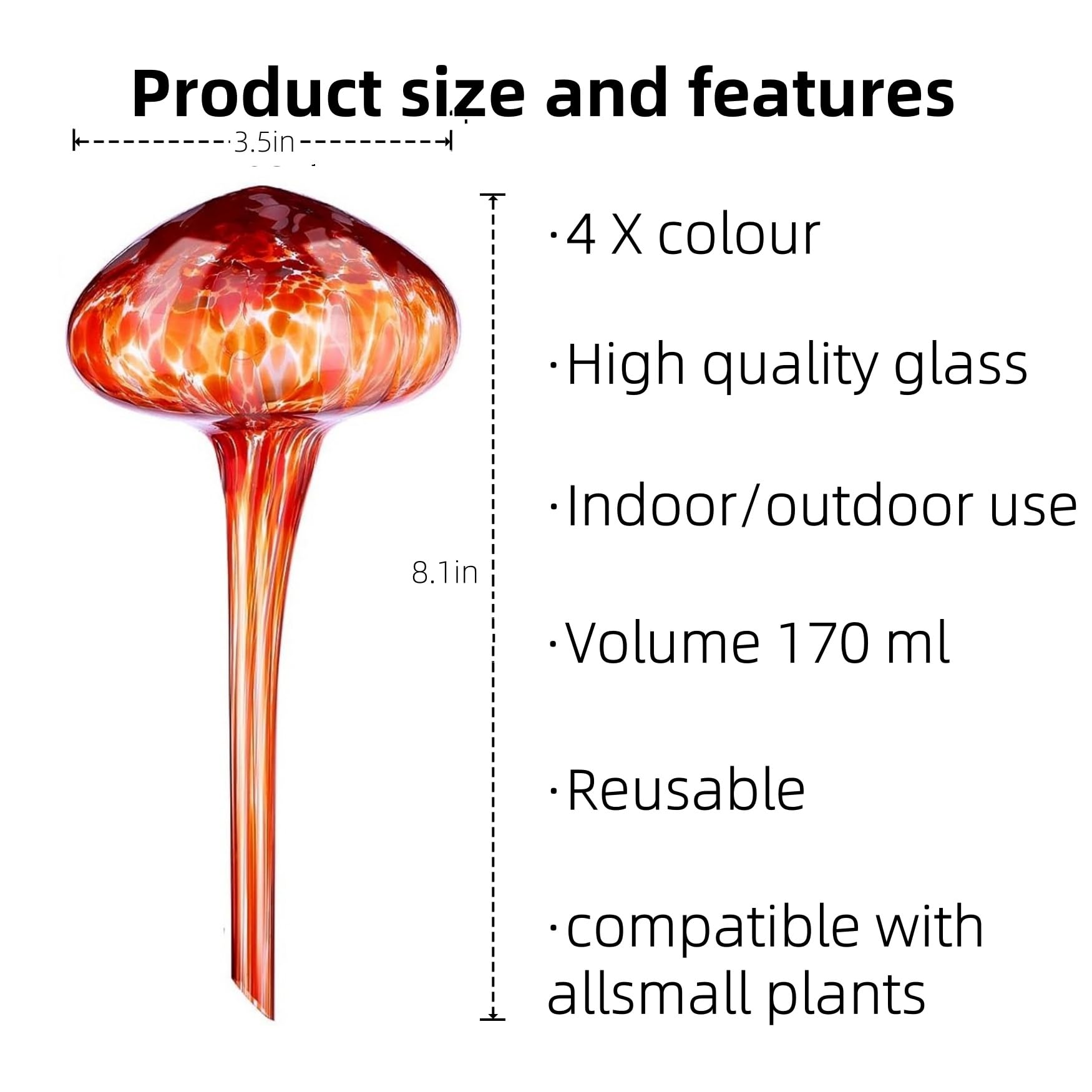 Guwealthy Plant Watering Globes 4 Pcs - Plant Water Devices,Self Watering Planter Insert (170ml)