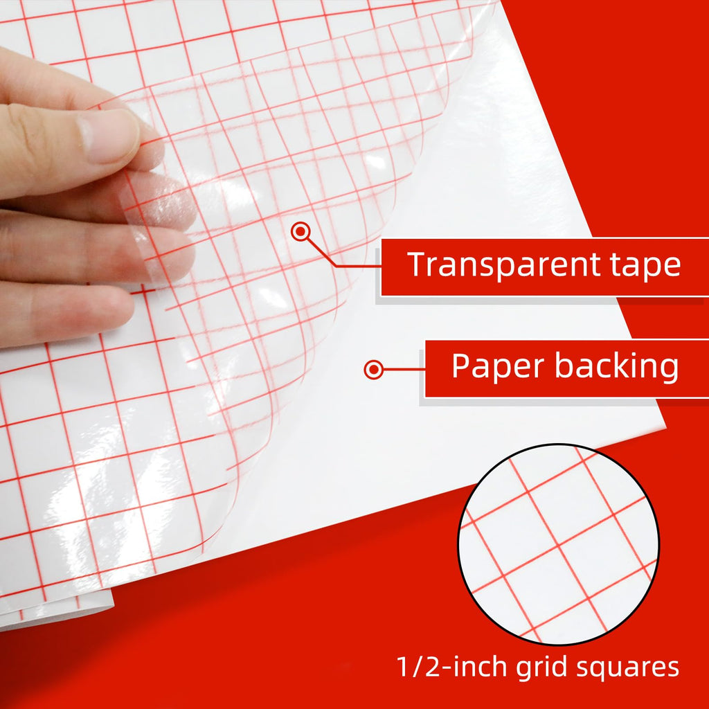 WELSTIK Clear Vinyl Transfer Paper Tape Roll - 12" x 50 ft - Clear Tape for Printable and Patterned HTV and Adhesive, Large & Small Crafts, Heat Press
