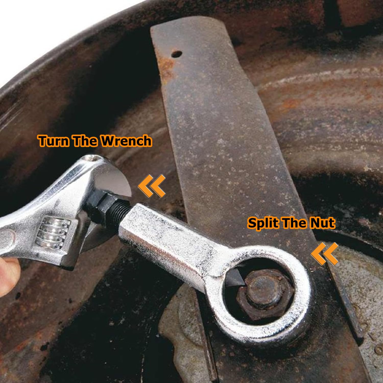 Nut Splitter Heavy Duty Set, 4 PCS Adjustable Rusted Nuts Broken Damaged Screw Nut Cracker Tool, Corroded Stuck Nut Removal Splitting Tools (Remove Nut Dia. 9-12mm 12-16mm 16-22mm 22-27mm)