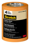 Scotch Heavy Duty Painter's Tape, 4 Rolls, 1.41 in x 60.1 yd, for Use On Vinyl, Carpet, Metal, & Plastic, Indoor & Outdoor Masking Tape, Bonds Aggressively, 3-Day Clean Removal (2020+-36AP4)