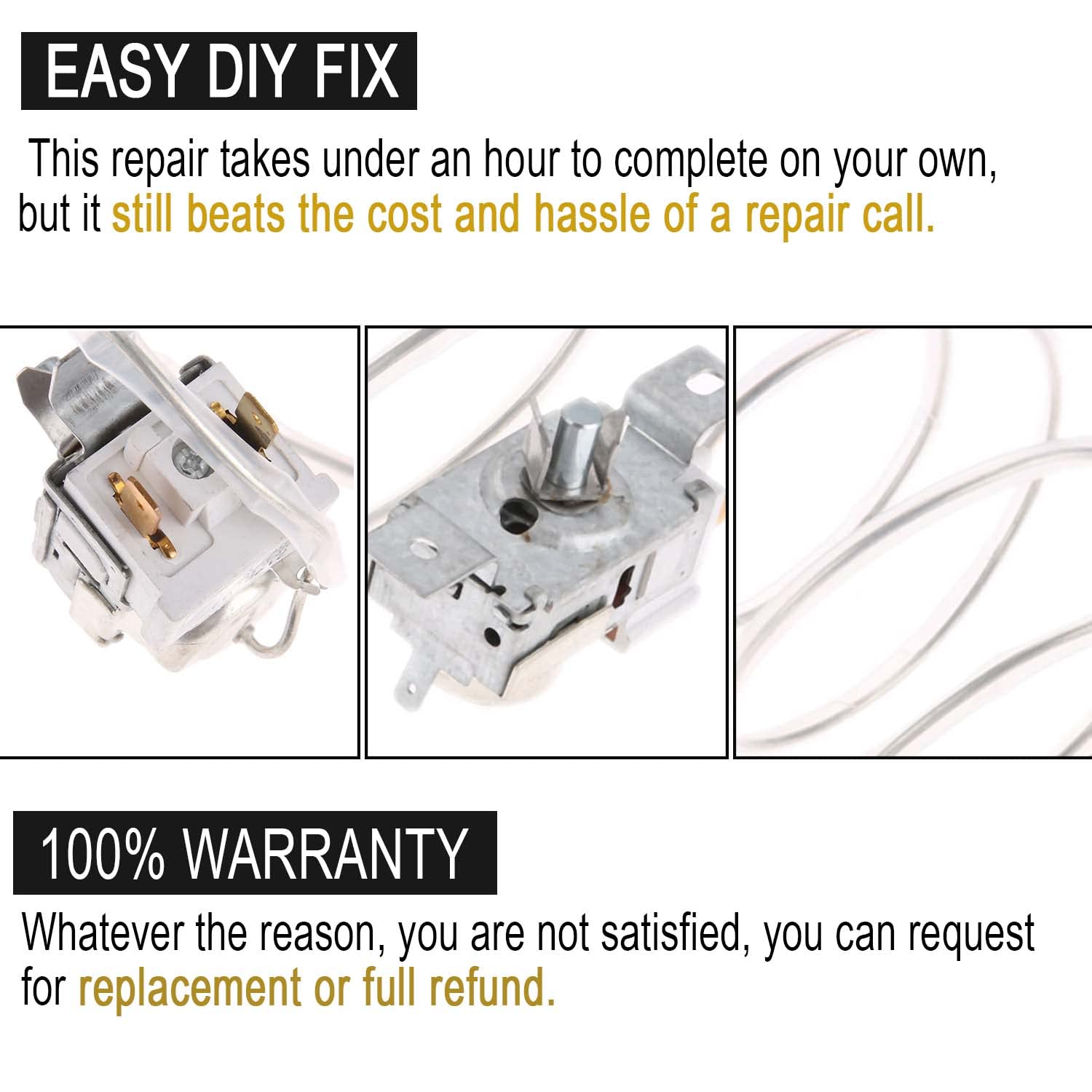 2198202 Refrigerator Cold Control Thermostat by Seentech Easy to Install - Exact Fit for Whirlpool,Kenmore Refrigerator - Replaces Part Numbers: WP2198202 2161284 2198201 PS11739232 AP6006166