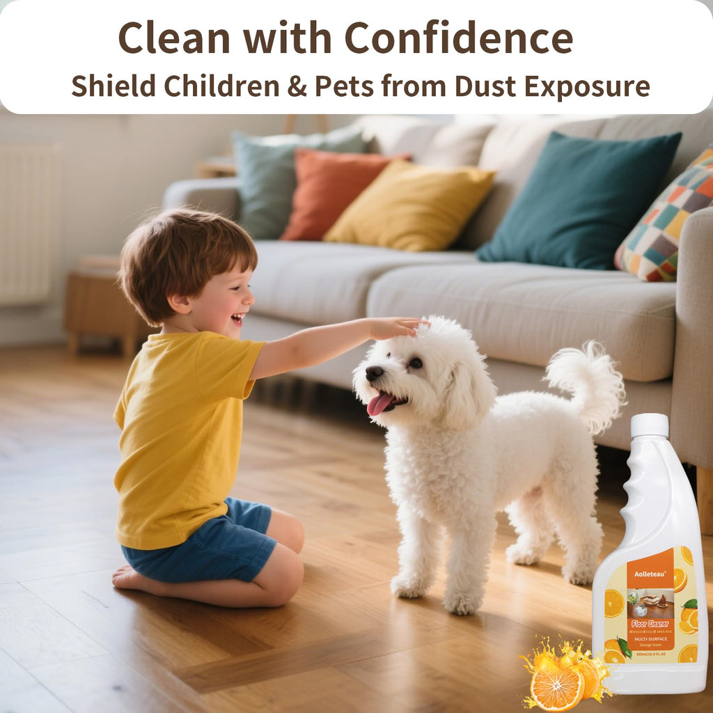 Robot Mop Cleaning Solution Concentrate Compatible with Robot Vaccum, Wet Dry Vacuums, for Roborock, Tineco, Dreame, Narwal, Shark, Bissell Mops, 1L, Dilution Ratio 1:200, Orange Scent