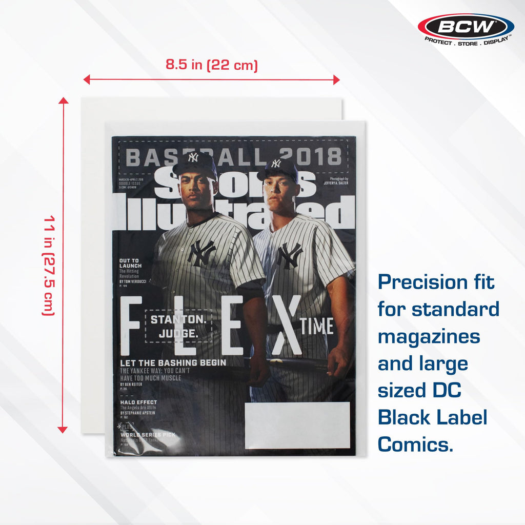 BCW Magazine Backing Boards 8.5 x 11 – 100 Pack | Acid-Free Magazine Boards for Archival Storage, Fabric Crafts & Mailing Protection