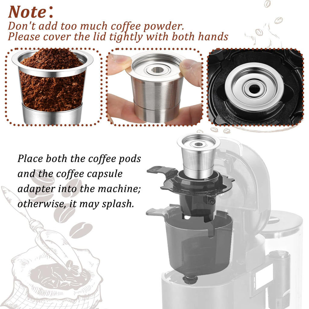3 Pack Reusable K Cups and Coffee Pods for Ninja Coffee Maker PB051 & CFP101/PB041, 304 Stainless Steel Reusable K Pod Permanent K Cups Filters Compatible with Ninja Coffee Maker,Coffee Accessories