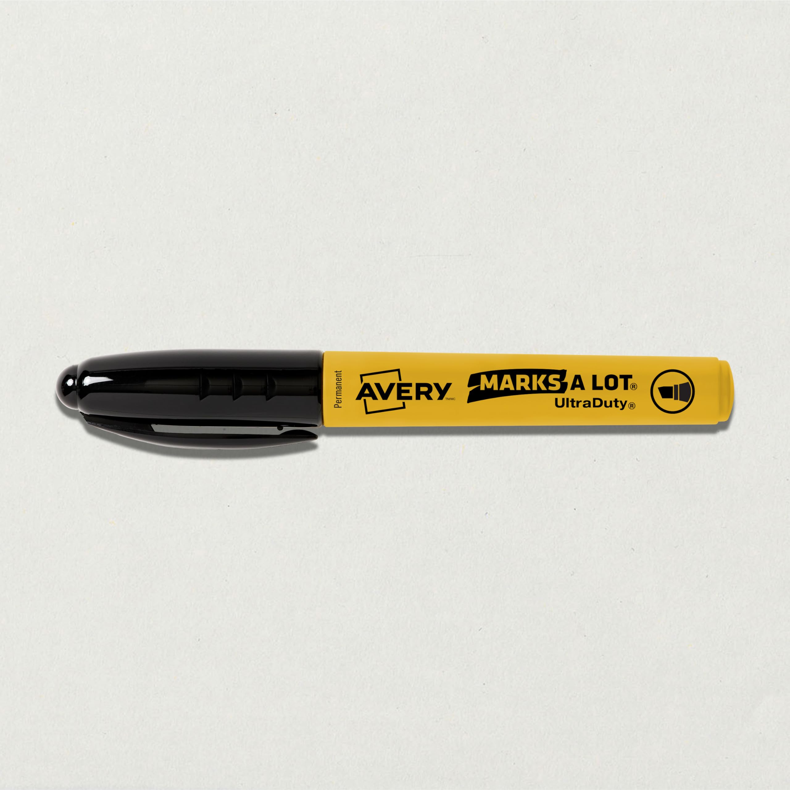 Avery Marks A Lot UltraDuty Permanent Markers, 5mm Chisel Tip, For Jobsites and Tough Enviroment, Water Resistant, Fast Drying, Works on Wet and Oily Surfaces, 12 Pack Black Permanent Markers, (29842)