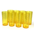Yalin 24-Ounce Plastic Tumbler Acrylic Drinking Glasses, Reusable Plastic Cups, Stackable, BPA-Free, Shatter Proof, Dishwasher Safe, Set of 8 (Yellow)