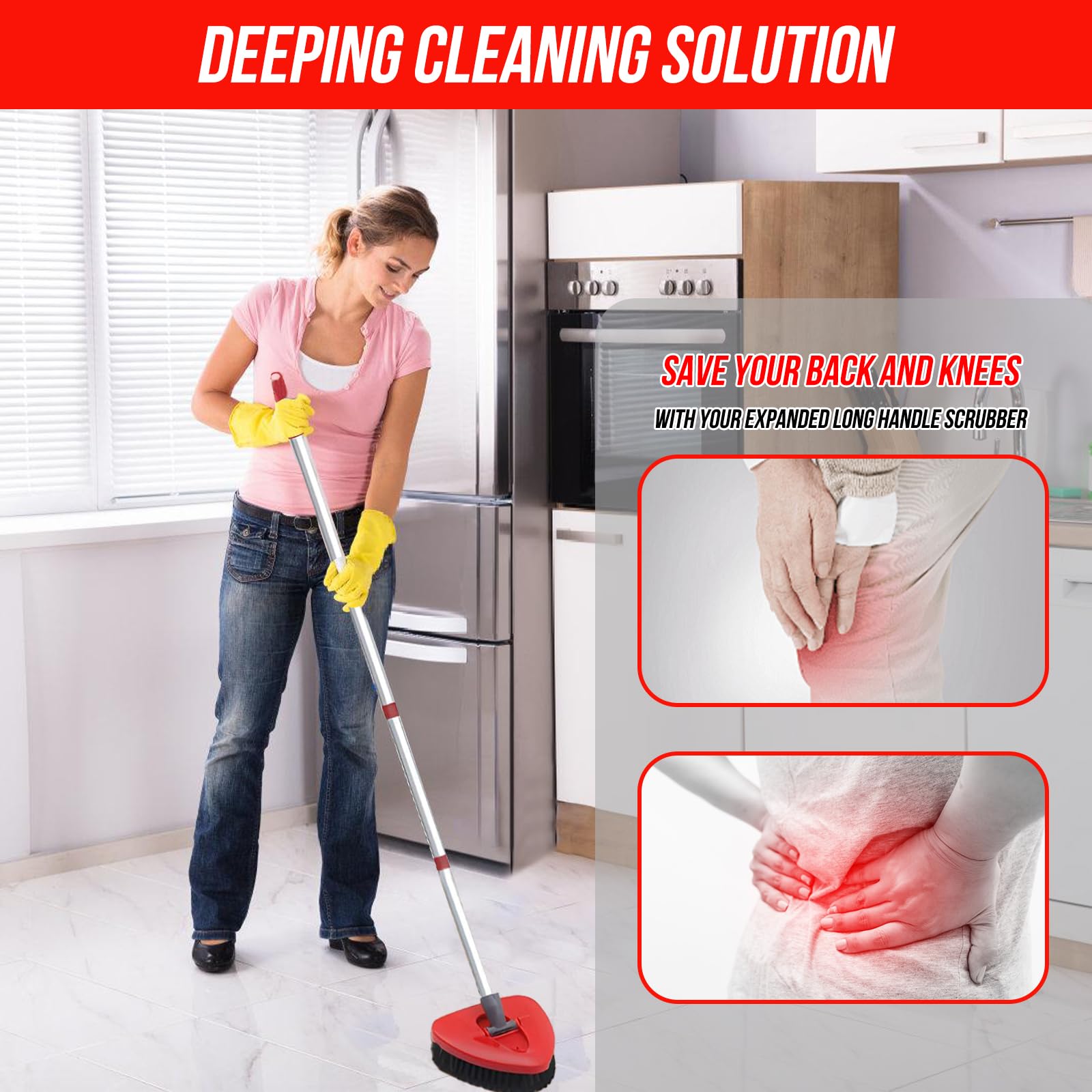 2 Pack Spin Mop Replacement Heads Mops Refills Compatible with Vileda Moppe Replace Head Safe for Cleaning All Hard-surfaced Floors Includes 2 Scrub Brush,Extra Base (White)