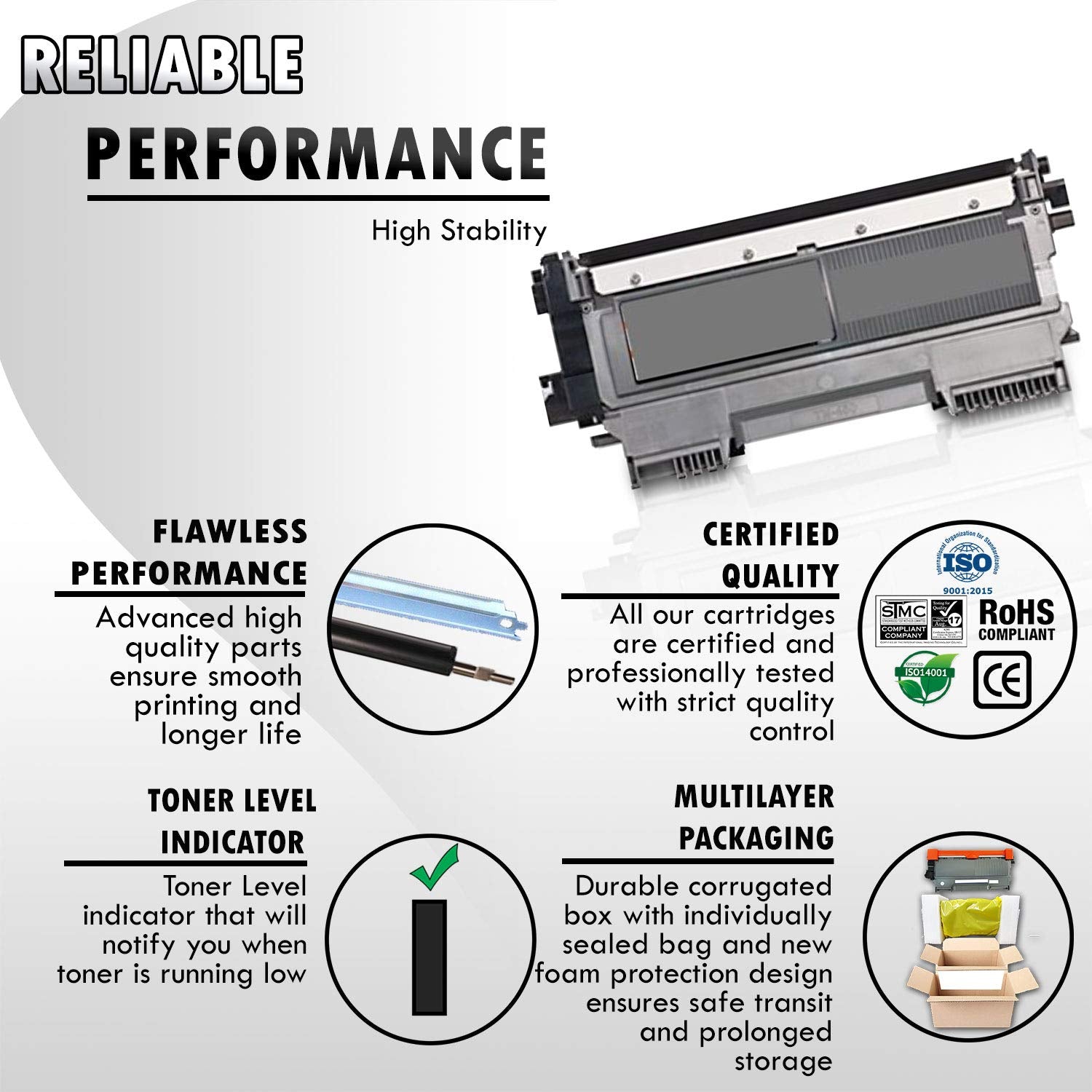 2 High Yield Inkfirst® Toner Cartridge TN-450 (TN450) Compatible Remanufactured for Brother TN-450 Black MFC-7360N MFC-7460DN MFC-7860DW HL-2220 HL-2230 HL-2240 HL-2240D HL2270DW HL-2280DW DCP-7060D DCP-7065DN