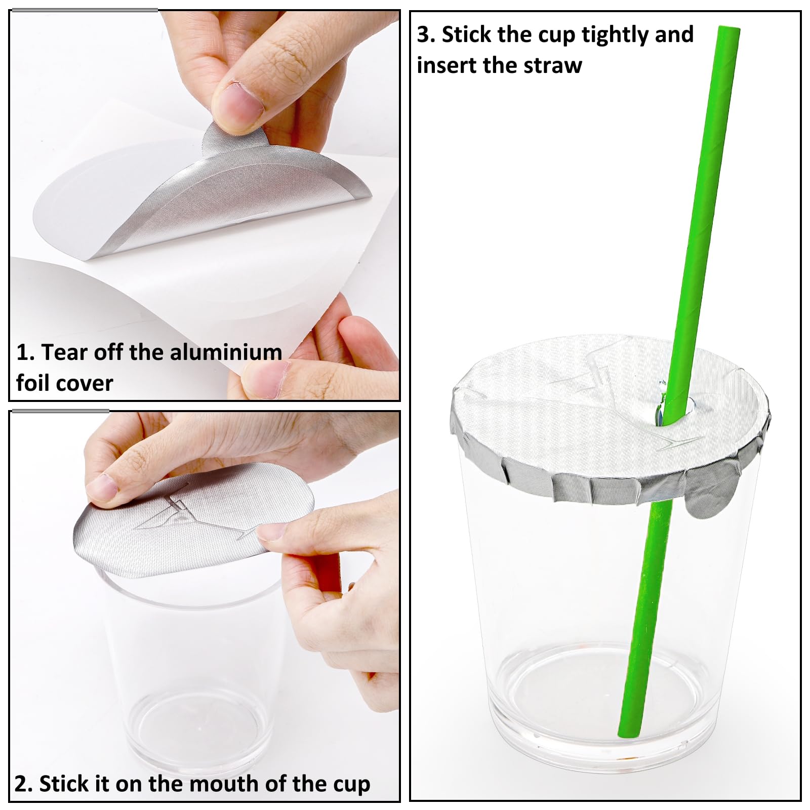 Peohud 100 Pack Drink Cover, 4 Inch Disposable Drink Protective Cap, Drink Covers for Protection Women, Adhesive Drinking Glasses Covers Drink Protector Stickers, Fits Most Cup Sizes