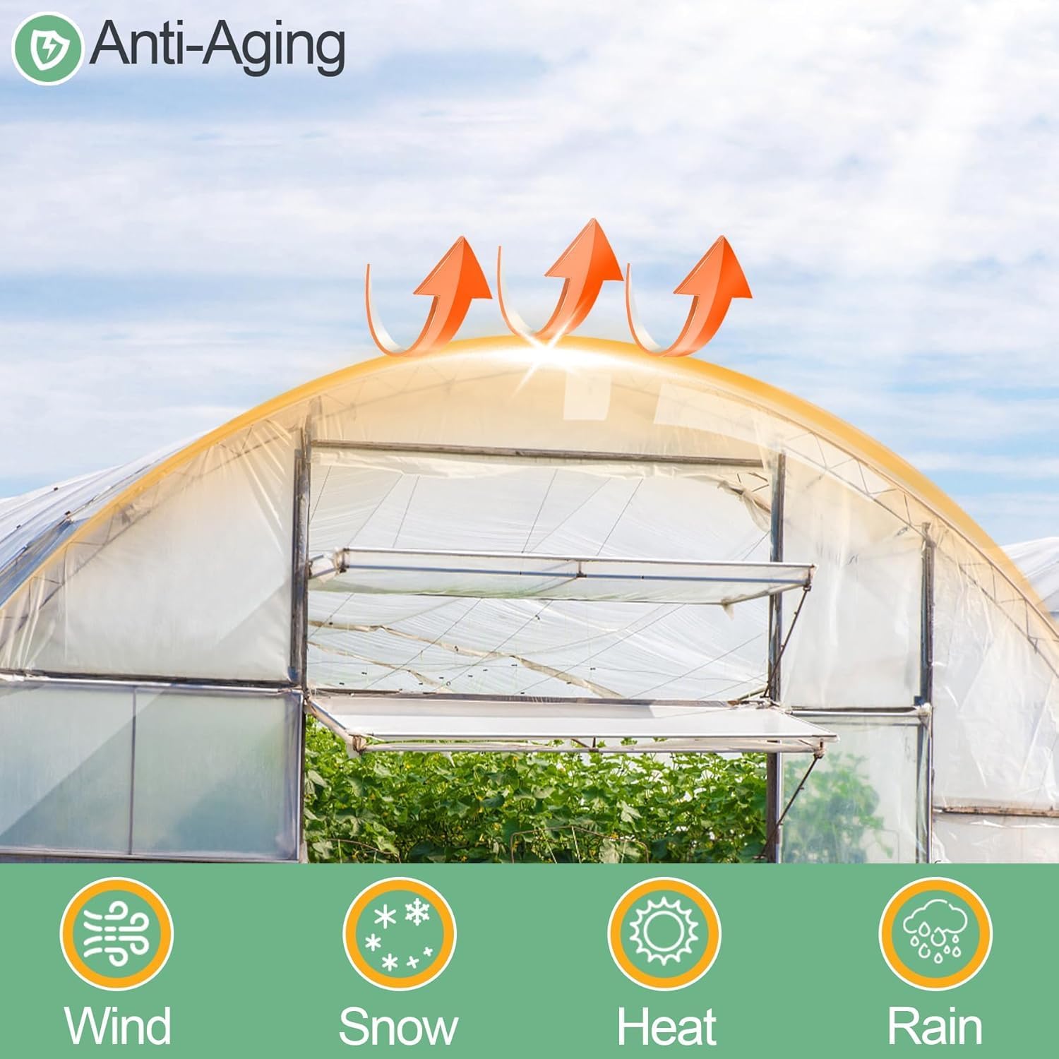 10 x 20 FT Clear Greenhouse Plastic Sheeting, 6 Mil Polyethylene Film Heavy Duty, Water Sun Frost Wind Dust Resistant Winter Hoop House Toughness Plastic Cover for Farming, Gardening, Agriculture,DIY