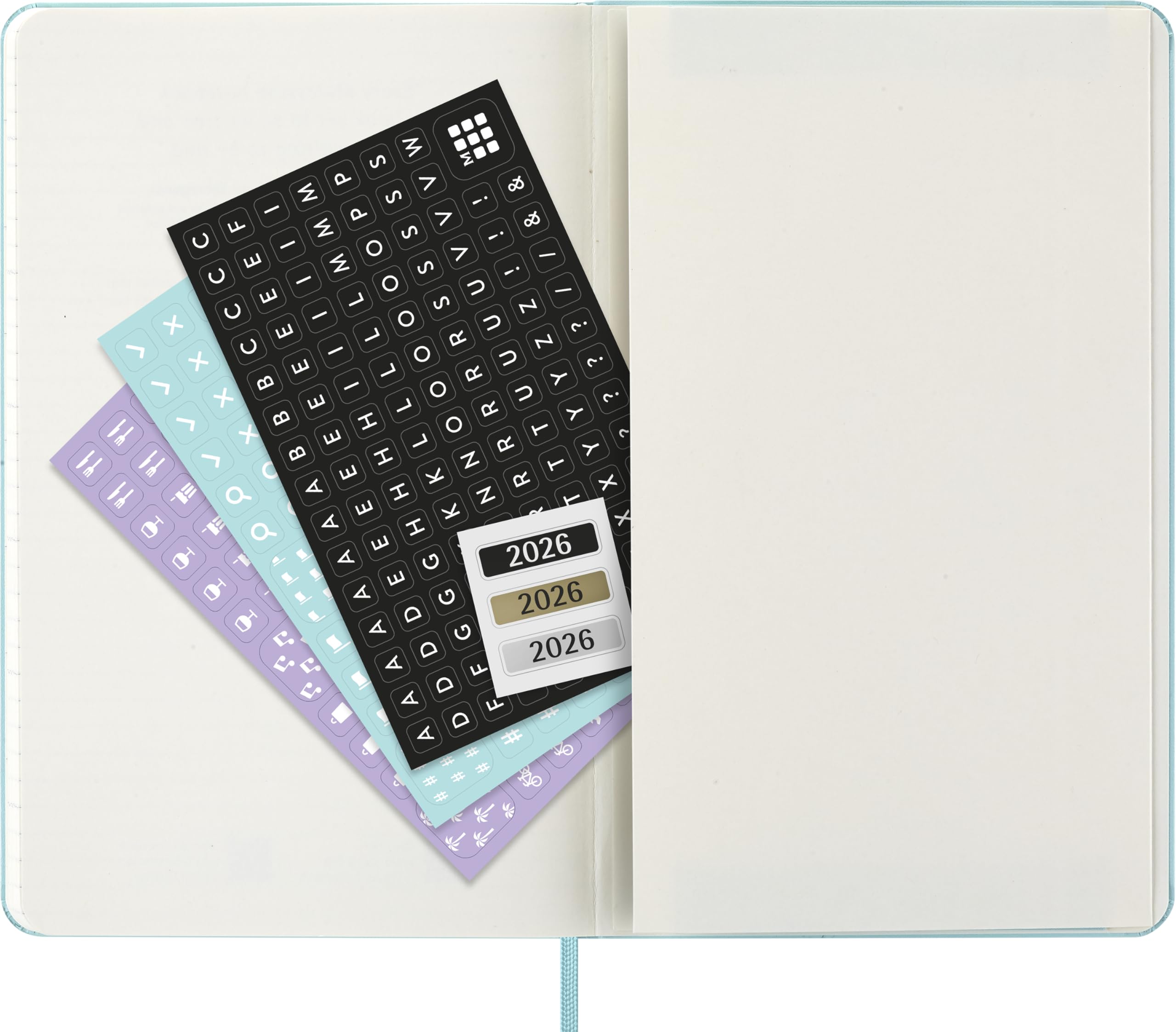 Moleskine Classic 12 Month 2026 Weekly Planner, Hard Cover, Large (5" x 8.25"), Aquamarine, 144 pages