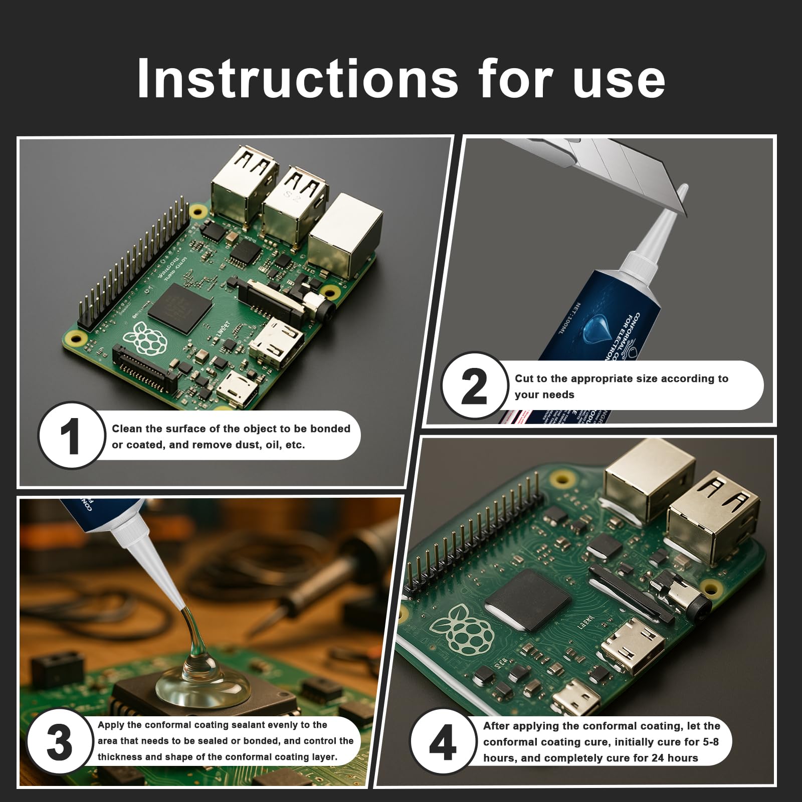 1DFAUL 200ml Conformal Coating for Electronics, Silicone Conformal Coating Insulating Sealant, Waterproof, Dust& Moisture Resistant, for Reliable Electronic Components Protection