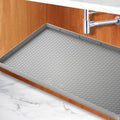 Under Sink Mat for Kitchen Waterproof, 31" x 22" Silicone Under Sink Tray, Under Sink Liner for Kitchen Bathroom Cabinet (Grey)