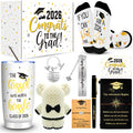 10 Pieces 2026 Graduation Gift Box Set, Class of 2026 Graduation Gift Basket with 20 Oz Tumbler, Socks, Bear Towel, Journal Notebook, Pen, Bookmark, Bracelet for High School College Gifts