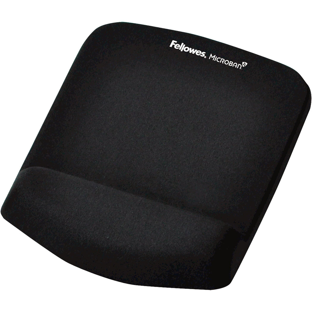 FELLOWES PlushTouch Mouse Pad Wrist Rest with FoamFusion, Black