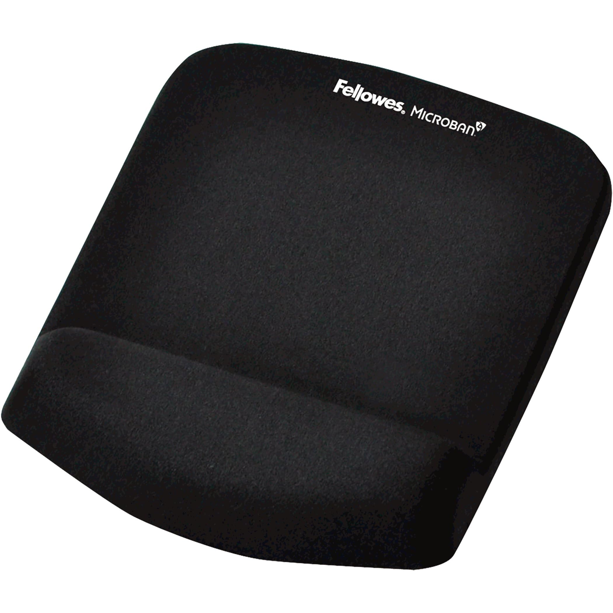 FELLOWES PlushTouch Mouse Pad Wrist Rest with FoamFusion, Black
