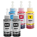 664 T664 Ink Refill Bottles Work with ET-2650 ET-2500 ET-2550 ET-2600 ET-4500 ET-14000 L100 L110 L120 L200 L210 L300 L350 L355 L550 L555 Printer(5-Pack)