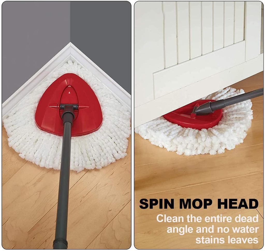 4 Pack Spin Mop Replacement Head with 1 Rotating Mop Base, EasyWring Mop Refills Compatible with Vileda Mop Replace Head, 100% Microfiber Mop Refill, Deep Cleaning Machine Washable and Easy to Replace
