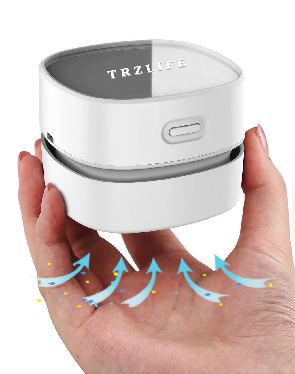 TRZLIFE Desk Vacuum Cleaner, Rechargeable and Durable Mini Table Vacuum Must-Have Office Desk Accessory Sucks up Tiny Items and Crumbs from Desktop Drawer Countertop Ideal Gift