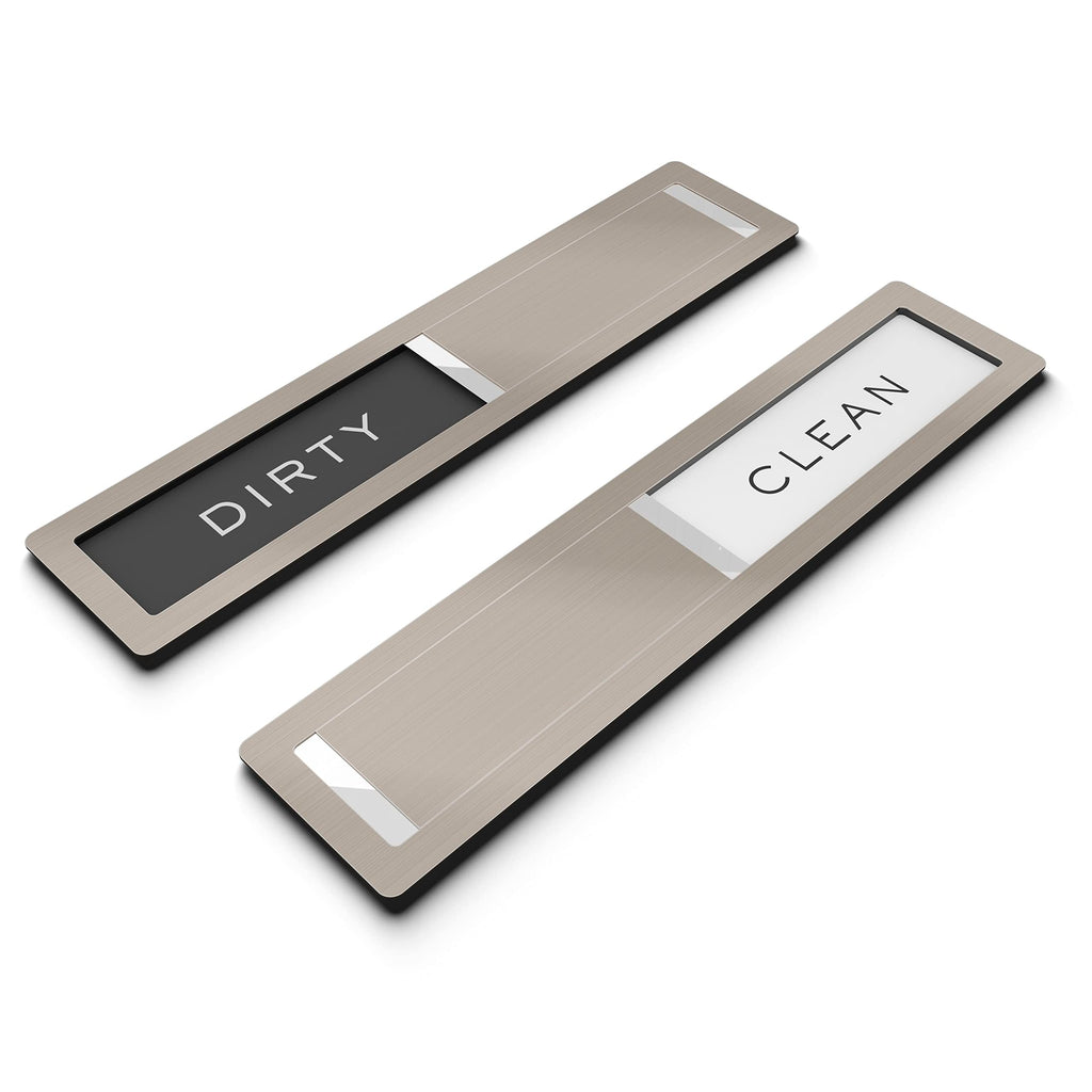 Clean Dirty Dishwasher Magnet Sign, Kitchen Gadget for Apartment Essentials & Wedding Registry Gifts - Kubik Letters Premium Stainless Steel Grade 304 - Extra Adhesive tapes included
