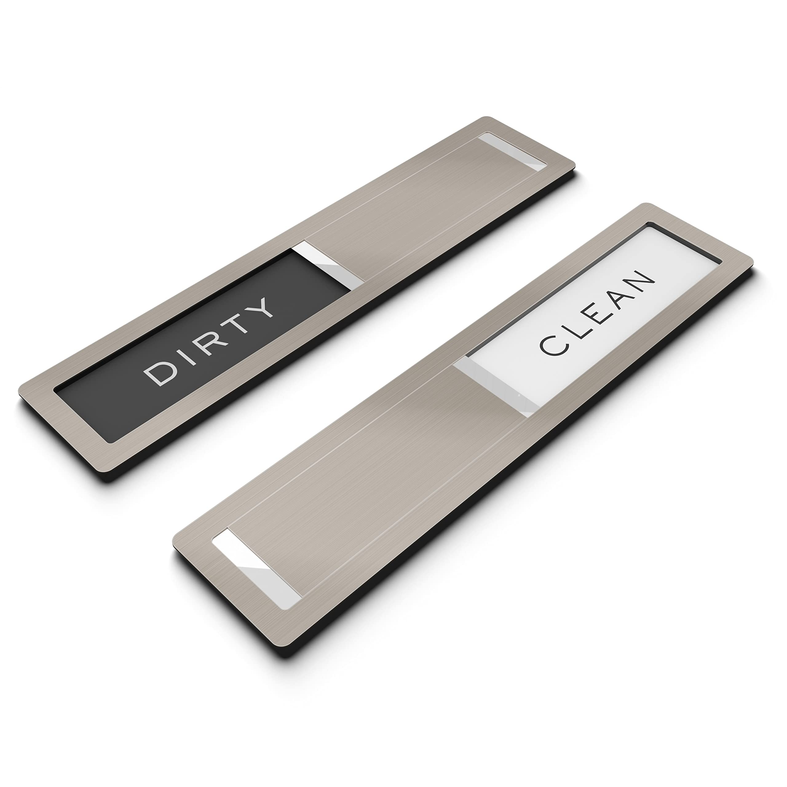 Clean Dirty Dishwasher Magnet Sign, Kitchen Gadget for Apartment Essentials & Wedding Registry Gifts - Kubik Letters Premium Stainless Steel Grade 304 - Extra Adhesive tapes included