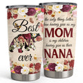 SANDJEST Best Nana Ever Tumbler Gift for Grandmas from Grandkids - 20oz Floral Insulated Stainless Steel Travel Mug Granny Christmas, Birthday, Mother's Day Gifts for Nana, Gigi from Grandchildren