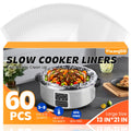 60 Pack Slow Cooker Liners, Large Size 13"x 21" Cooking Bags Disposable Pot Liners, Plastic Slow Cooker Bags Fits 3-8 Quarts, BPA Free, Suitable for Oval & Round Pot