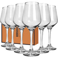 GLAZVIA Wine Glasses Set of 6, 12oz Classic Stemmed Glasses, Thick & Clear, Dishwasher Safe Stemware for Red or White, Gift for Party, Holiday, Anniversary, Restaurant, Home Bar, Daily Use