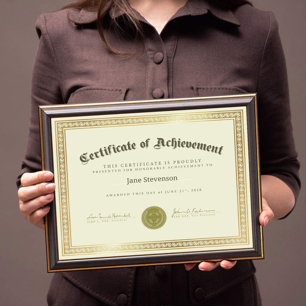 Sweetzer & Orange Plain Certificate Paper for Awards. Set of 50x, 180gsm Gold Border Achievement Certificates for Graduation Diploma, Employee of The Month, Diploma of Completion or Sports Victory