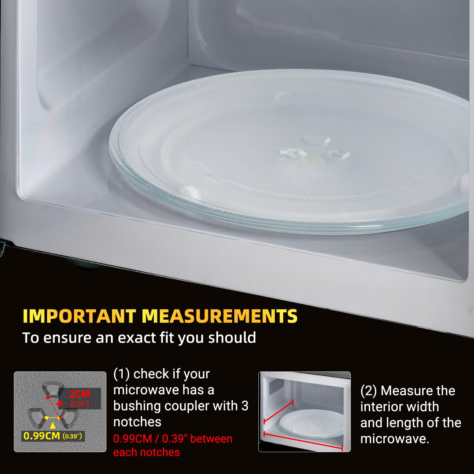 12" Microwave Replacement Turntables, Microwave Glass Plate Compatible with Whirlpool - The Exact Replacement Part of W11367904/ W10337247/ AP6892124/ W11335034/ WPW10337247 etc – Dishwasher Safe