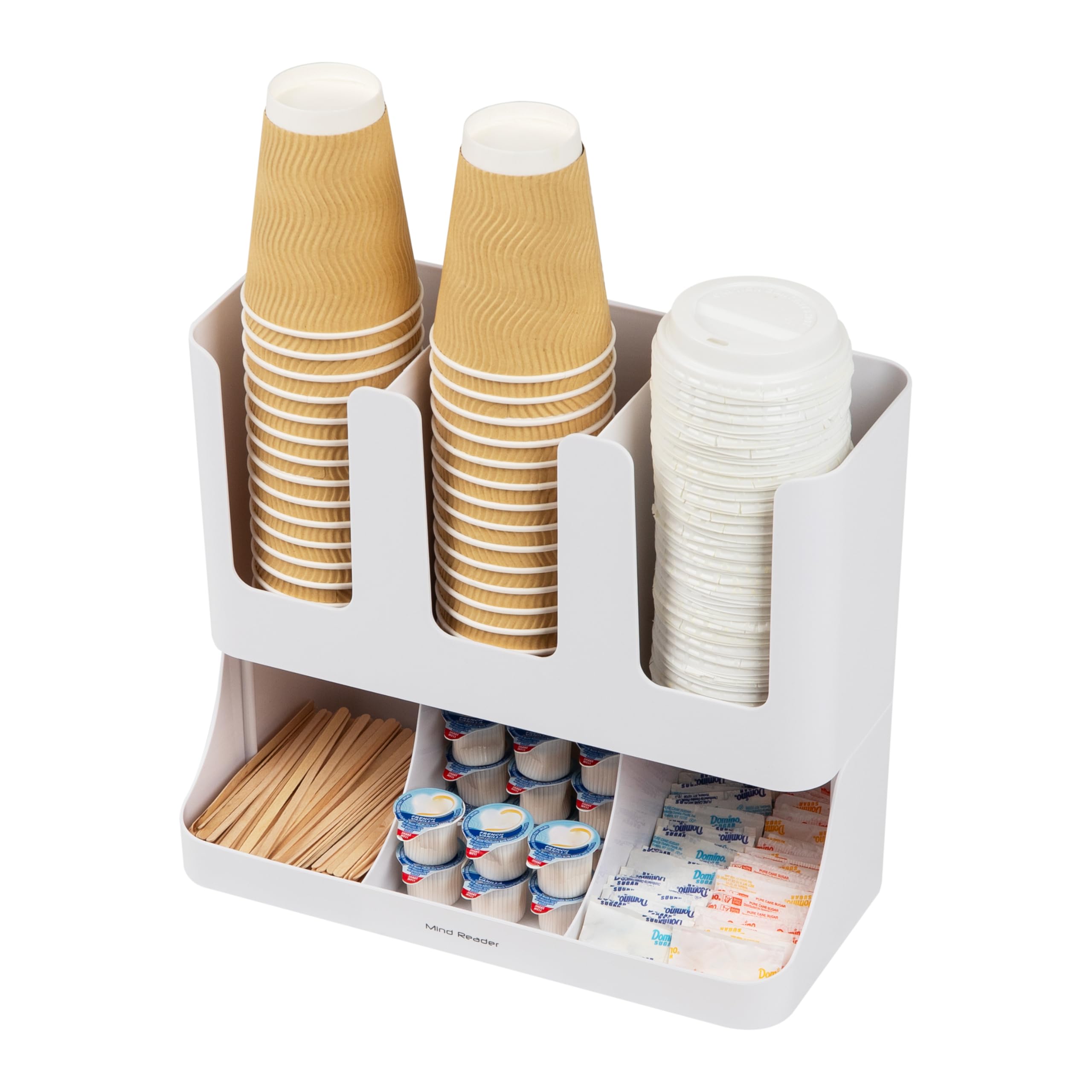 Mind Reader 'Flume' 6 Compartment Condiment and Cups Organizer, White