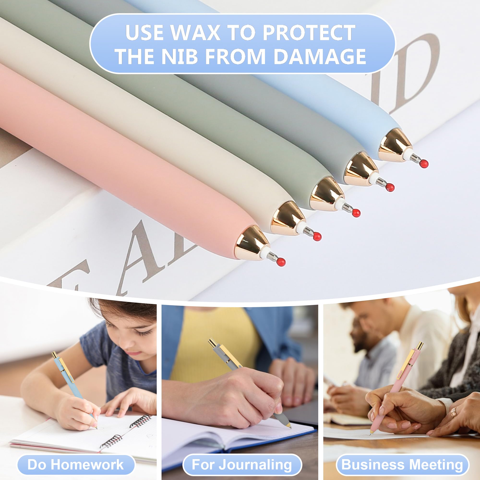 Siwyit Gel Pens 12 Pcs, 0.5mm Quick Dry Black Ink Pens Fine Point Smooth Writing Pens, Retractable Pens for Journaling Note Taking,Stylo Gel Gift for Women (Morandi-12PC)