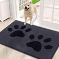 Arotive Indoor Door Mat, 20" x 30" Absorbent Dirt Resist Washable Front Back Door Mat, Non-Slip Low-Profile Dog Paws Entrance Doormat, Durable Inside Floor Mats for Entryway, Dark Grey and Black
