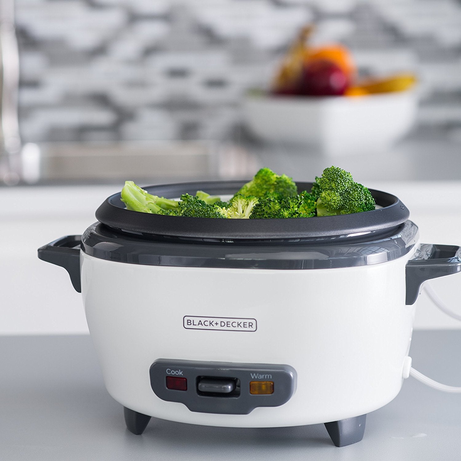 BLACK+DECKER 2-in-1 Rice Cooker & Food Steamer - 6-Cup Capacity, Automatic Keep Warm, Nonstick Bowl, Steaming Basket - Effortless Cooking