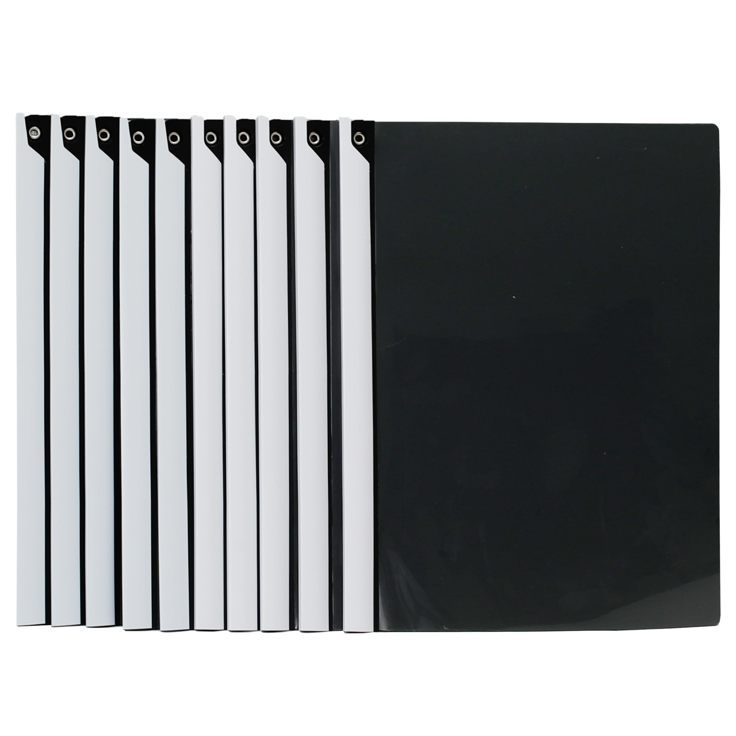 Dlicoda Report Covers with Swing Clip, 10 Pack Clear Front Presentation folders for A4/Letter Size, 8.9'' x 11.9'', 40 Sheet Capacity, No Punch Needed (Black)