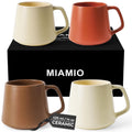 MIAMIO - Coffee Mugs Set of 4 / Large Ceramic Coffee Cups (420 ml) - Mug for Cappuccino, Tea, Espresso - Microwave and Dishwasher Safe - Luxe Collection (Beige Pastel)