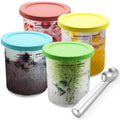 Containers Replacement for Ninja Creami Pints and Lids - 4 Pack, 24oz Cup Compatible with NC501, NC500 Series Ice Cream Maker, BPA Free Dishwasher Safe Leak Proof