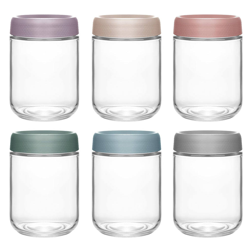 Xileanalee Overnight Oats Containers with Lids 6 Pack-16 Oz Mason Jar with Lids-Overnight Oats Jars Glass Food Storage Containers for Chia Seed Pudding Salad Cereal Coffee Spices