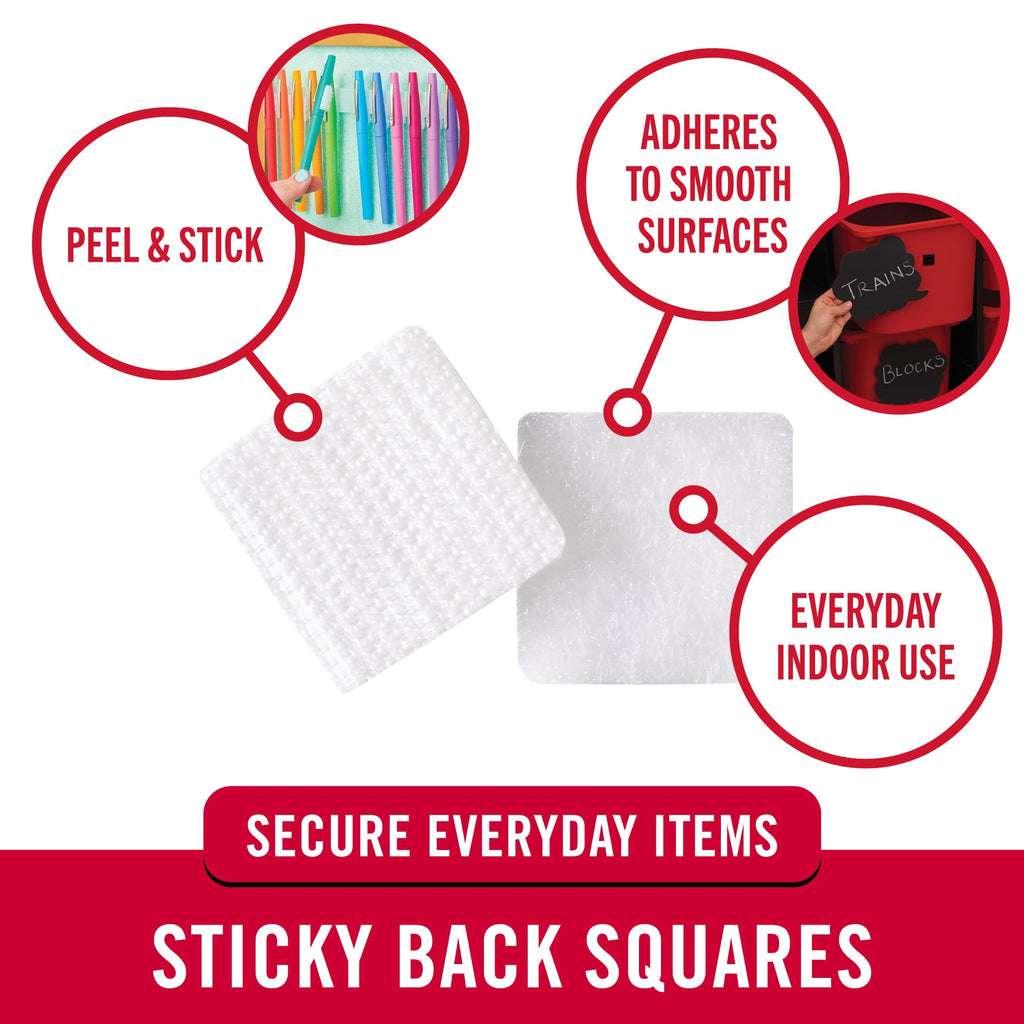 VELCRO Brand Mounting Squares | 200pk, 7/8" White | Adhesive Sticky Back Hook and Loop for Teacher Supplies, Office Organization (30705)