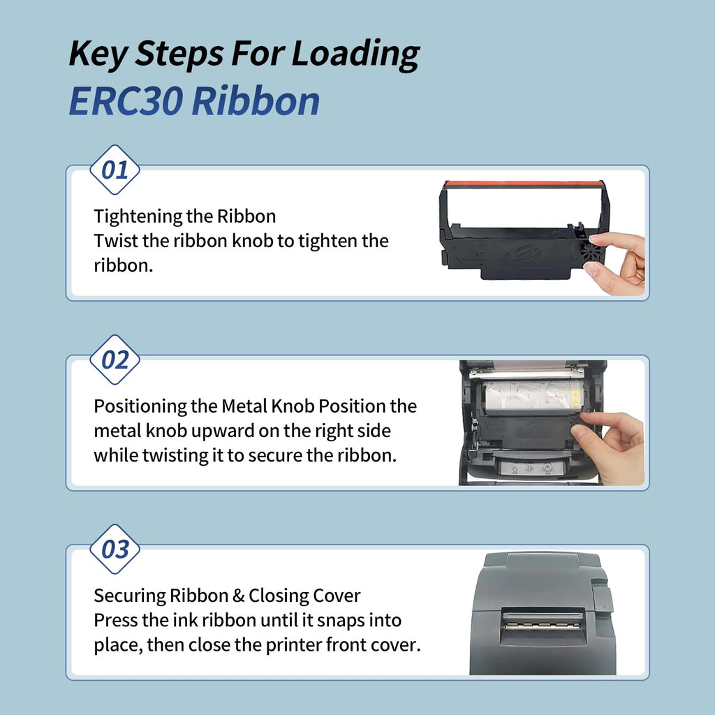 LinkDocs ERC30 Replacement for ERC-30/34/38 B/R Ribbons Compatible with Epson TM-U220 M188B ERC30 ERC34 ERC38 NK506 Printer (Black and Red, 24-Pack)
