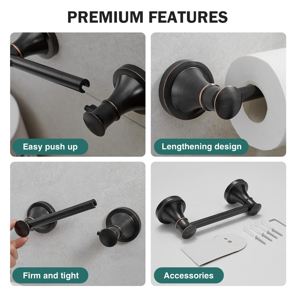 Hoimpro Wall Mounted Rustproof Toilet Tissue Paper Holder Bathroom Accessories Toilet roll Paper Hanger, Oil Rubbed Bronze