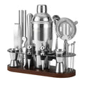 23-Piece Bartender Kit, Cocktail Shaker Set with Stand | Bar Set Drink Mixer Set with All Essential Bar Tools: Martini Shaker,Bar Mixer Spoon, Jigger, Strainer, Muddler, Pourers, for Home, Bar, Party