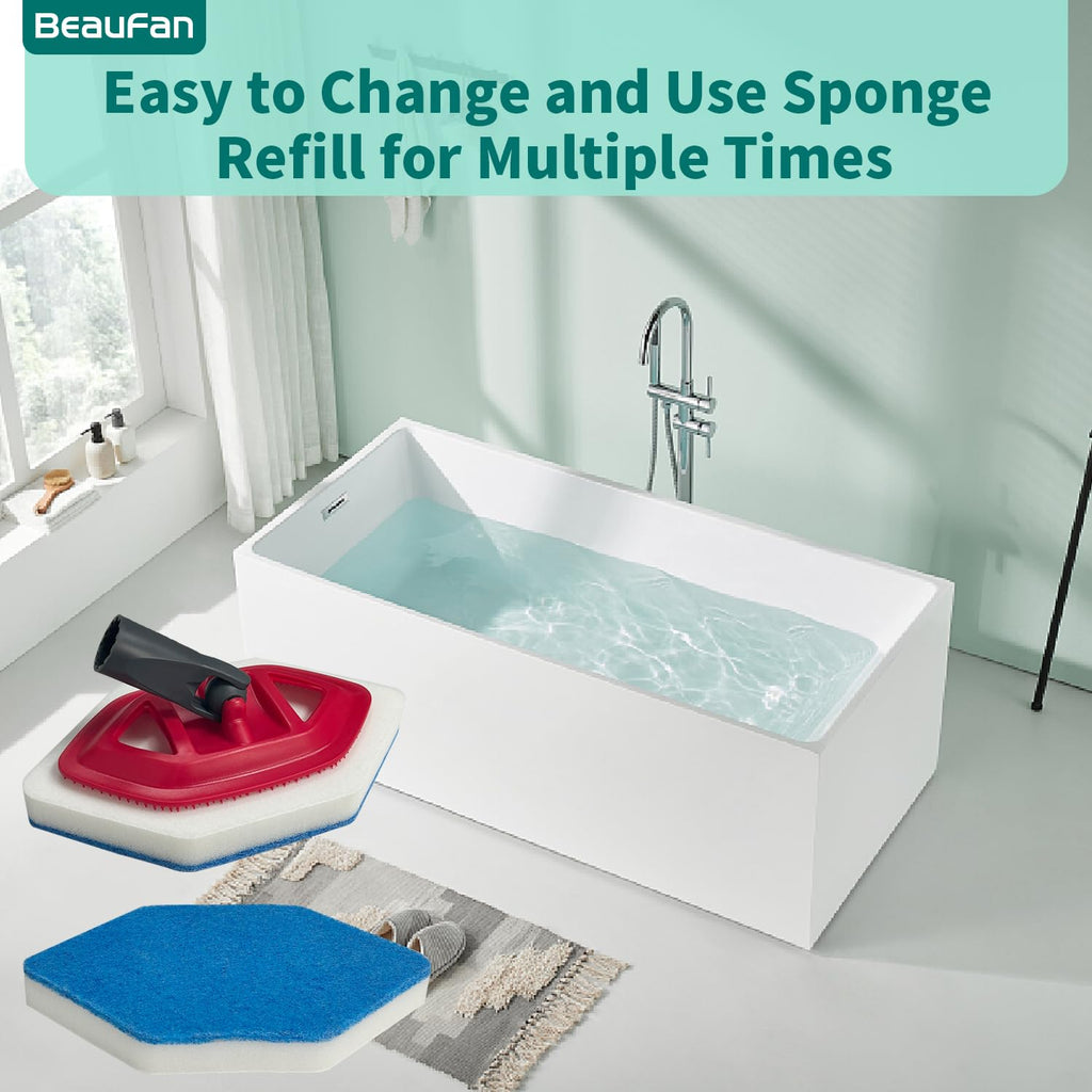 Beaufan 3 Pack Mop Refill and Sponge Compatible with Vileda Bath Magic Bathroom and Tub Mop