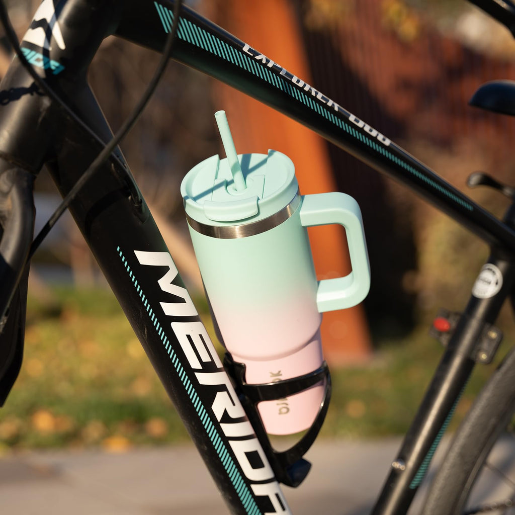 BJPKPK Tumbler with Handle and Straw 40oz Insulated Tumbler Cups with Lid Stainless Steel Travel Coffee Mug,Bubble Gum