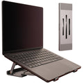 Psitek Aluminum Fold & Laptop Riser Stand 3-in-1 Adjustable, Foldable Cooling Stand with Integrated Storage Box, Ruler and Ultra-Slim Portable Design for MacBook, Tablet, Ipad, Keyboard and All Laptop