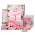Birthday Gifts for Teenage Girls – 9pcs Pink Gift Box for Women,Girls, Daughter, Niece, Sister or Best Friend – Includes Cute Cup, Candle, Hair & Skincare Items